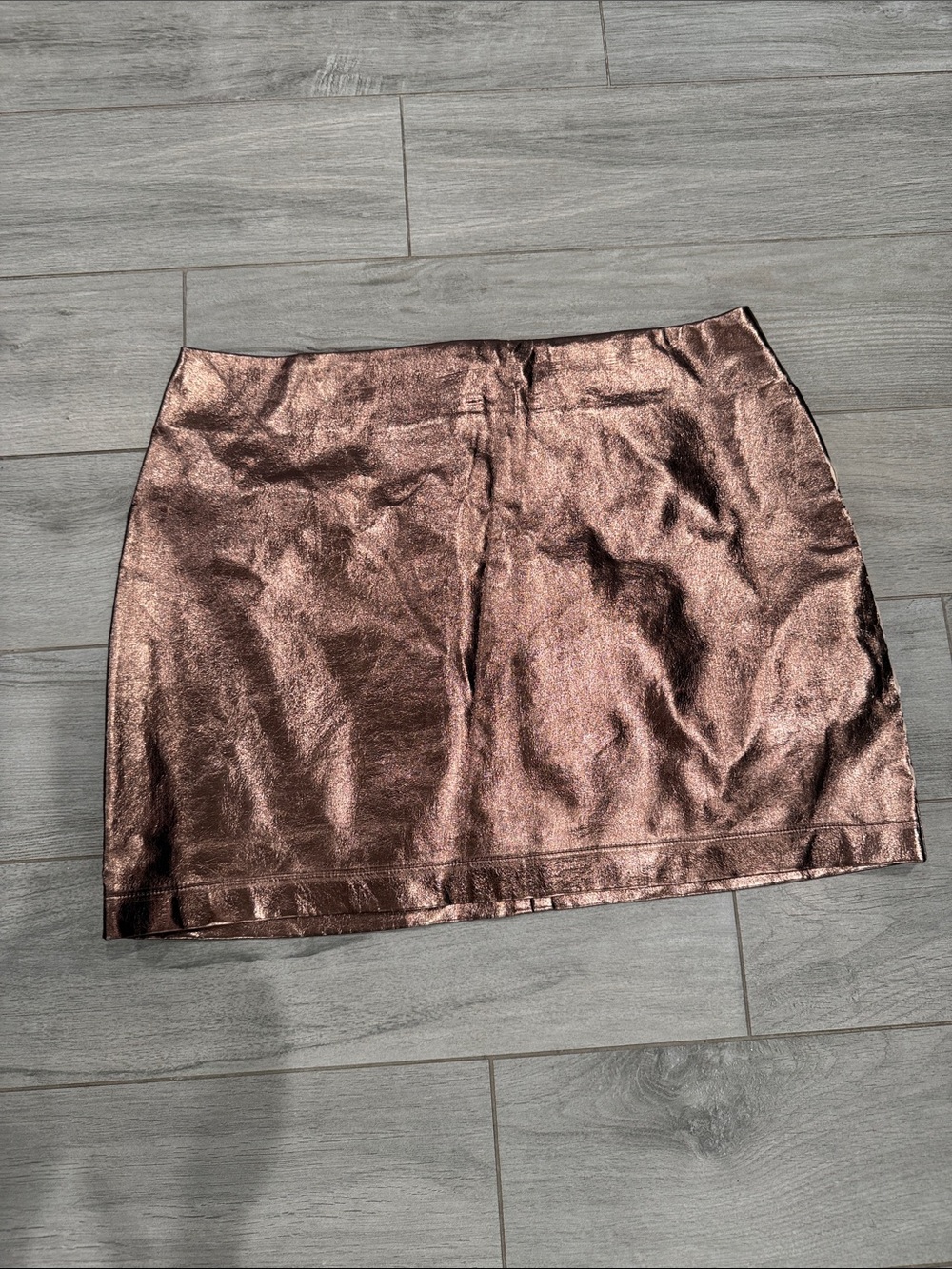 Lush Metallic Bronze Mini Skirt
